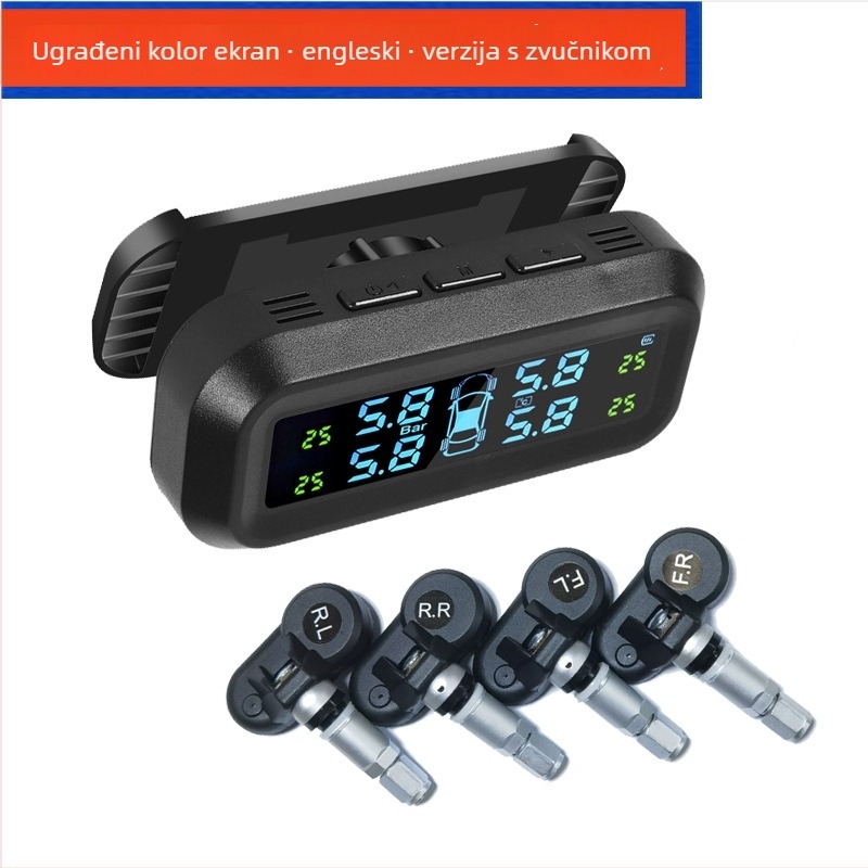 TPMS sustav praćenja tlaka u gumama — raspon 0-5 bar, digitalni zaslon, 360° podesivo, mini oblik, model 360HX-04