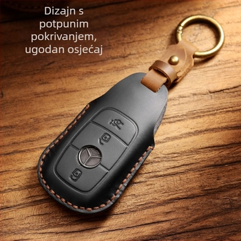 Kryt za ključ Mercedes-Benz E300L/C260L od Navigator; futrola za ključ automobila od teleće kože; mogućnost prilagodbe; licencirana privatna oznaka