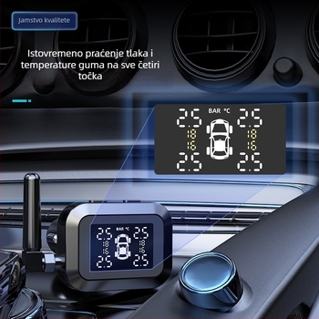 Rhonda S886 TPMS sustav — senzor tlaka guma za četiri kotača s ugrađenim digitalnim zaslonom, visoka preciznost 0–6 bar