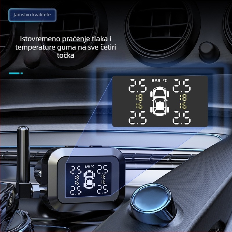 Rhonda S886 TPMS sustav — senzor tlaka guma za četiri kotača s ugrađenim digitalnim zaslonom, visoka preciznost 0–6 bar