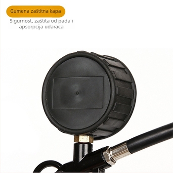 Mjerac tlaka u gumama automobila - elektronički, visoka preciznost, digitalni zaslon, aluminijsko kućište, funkcija ispuštanja zraka