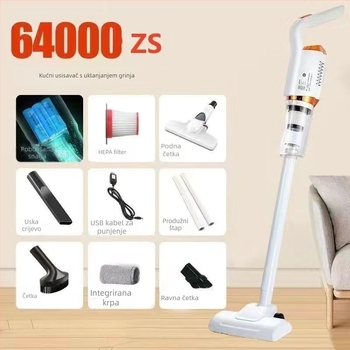 Bežični usisavač za kuću i auto — visoka snaga usisavanja >25 kPa, snaga 8000 AW, ugrađena baterija 1601–2000 mAh, napon ≤36V, radno vrijeme 0–1 h, tih rad