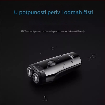 Borui PS181 Električni brijač s plutajućom glavom i dvije oštrice, ugrađena baterija, radno vrijeme 45–60 minuta, pranje cijelog tijela, četkasti motor