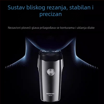 Borui PS181 Električni brijač s plutajućom glavom i dvije oštrice, ugrađena baterija, radno vrijeme 45–60 minuta, pranje cijelog tijela, četkasti motor