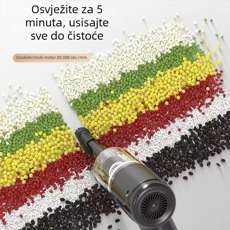 Visoko učinkoviti bežični usisavač za auto i dom, kompaktni ručni model