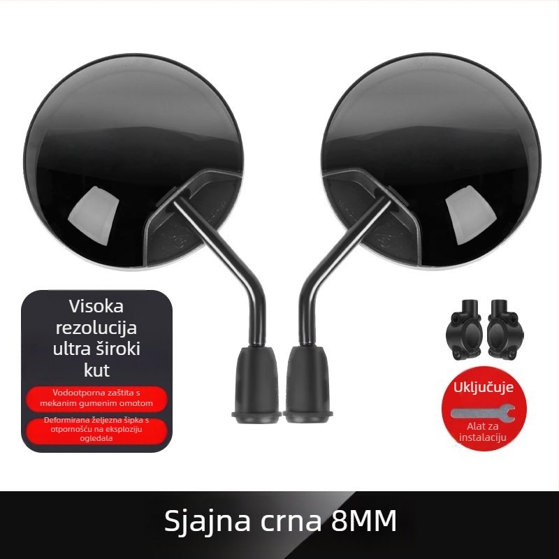 Zadnje ogledalo za električni automobil — konstrukcija od ABS, gume, metala i stakla; Napon: Nema; Marka: Feng Yan