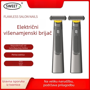 Električna britvica i trimer za bradu, glava s jednim pokretnim nožem (USB punjenje; trajanje baterije 50 minuta; ugrađena baterija 100–300 mAh)