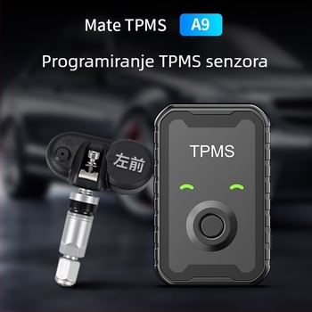 Univerzalni uređaj za aktiviranje i usklađivanje TPMS senzora za motocikle, model A9 — prijenosan, digitalni zaslon, vodootporan, raspon tlaka 0–6 bar, visoka preciznost