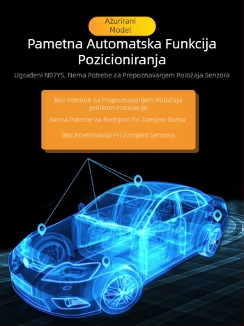 TPMS sa solarnim napajanjem, prijenosnim senzorom i zaslonom za nadzor tlaka u gumama