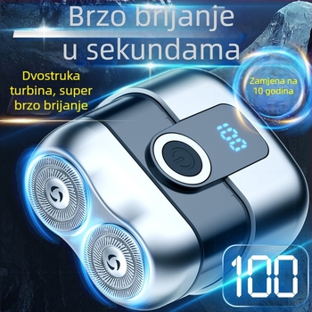 Električni brijač, potpuno vodootporan za cijelo tijelo, tih motor bez četkica, ugrađena baterija 800–1000 mAh, verzija s punjenjem