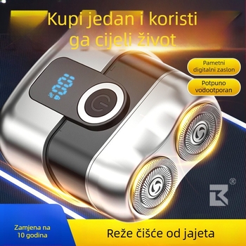 Električni brijač, potpuno vodootporan za cijelo tijelo, tih motor bez četkica, ugrađena baterija 800–1000 mAh, verzija s punjenjem