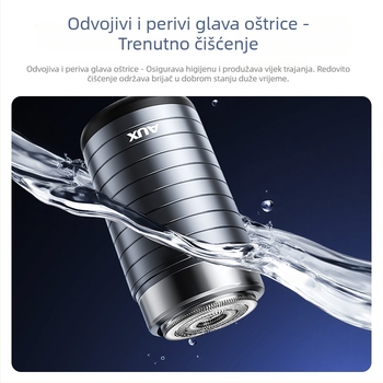 Električni brijač s rotirajućom glavom i tri oštrice, plutajuća glava, trajanje baterije >60 minuta, vrijeme punjenja 2 sata