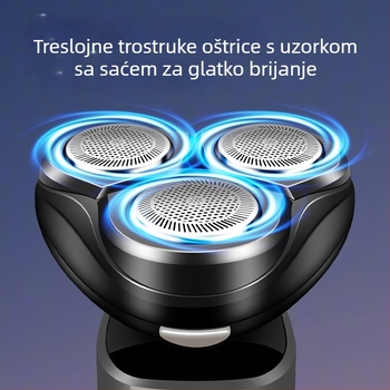 Električni brijač s honeycomb glavom, rotativna glava s 3 oštrice, USB punjenje, do 60 minuta rada