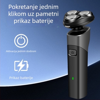 Električni brijač s honeycomb glavom, rotativna glava s 3 oštrice, USB punjenje, do 60 minuta rada