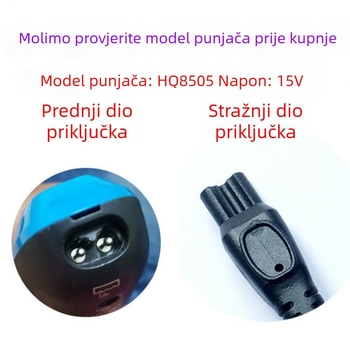 Punjač kabel za Philips Series 600 brijač HQ8505, rotativna glava s 3 oštrica, model HQ8505, bez ugrađene baterije