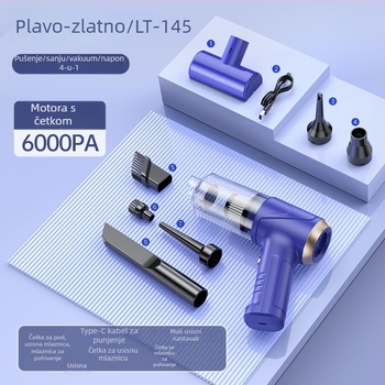 Bežični ručni usisavač za auto i dom — maksimalno usisavanje 12000 Pa, ugrađena baterija (6–8 h), USB napajanje, niska buka