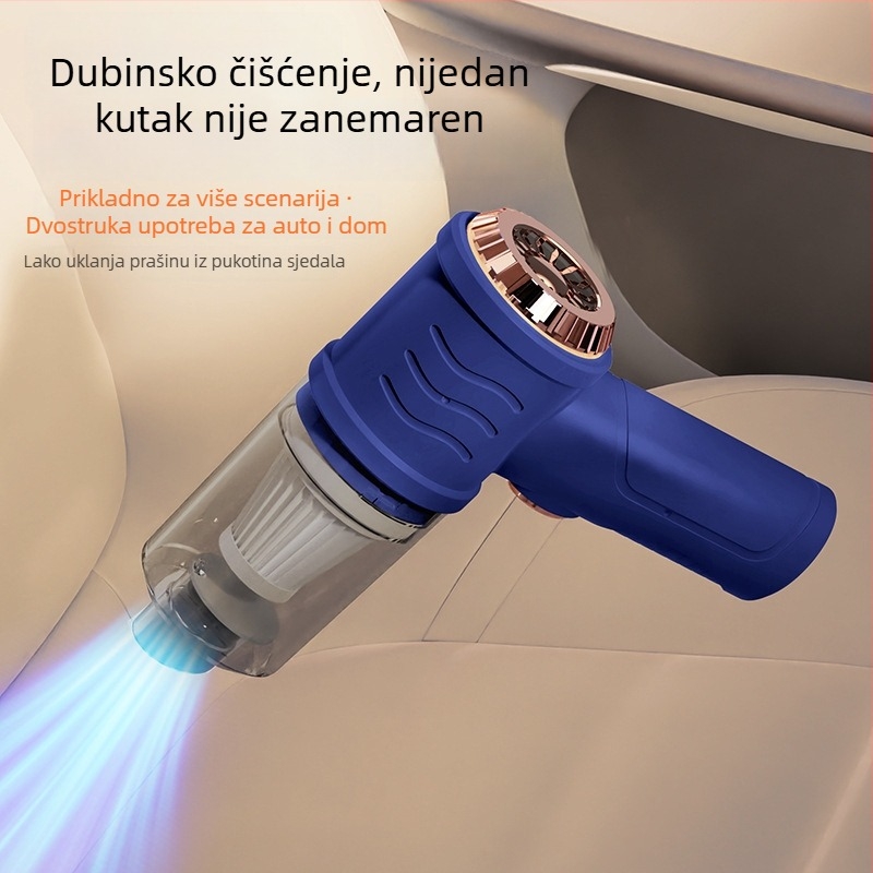 Ručni bežični usisavač za automobil, 2200Pa usisavanja, punjiv