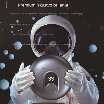 Električni brijač s dizajnom letećeg tanjura, LED zaslon, plutajuća glava, recipročna dvostruka oštrica, punjiv