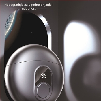 Električni brijač s dizajnom letećeg tanjura, LED zaslon, plutajuća glava, recipročna dvostruka oštrica, punjiv