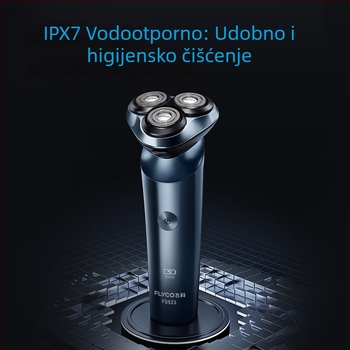 Flyco Električni brijač – potpuno vodootporan za pranje cijelog tijela, plivajuća glava, rotacijska 3-glavna glava, brushless motor
