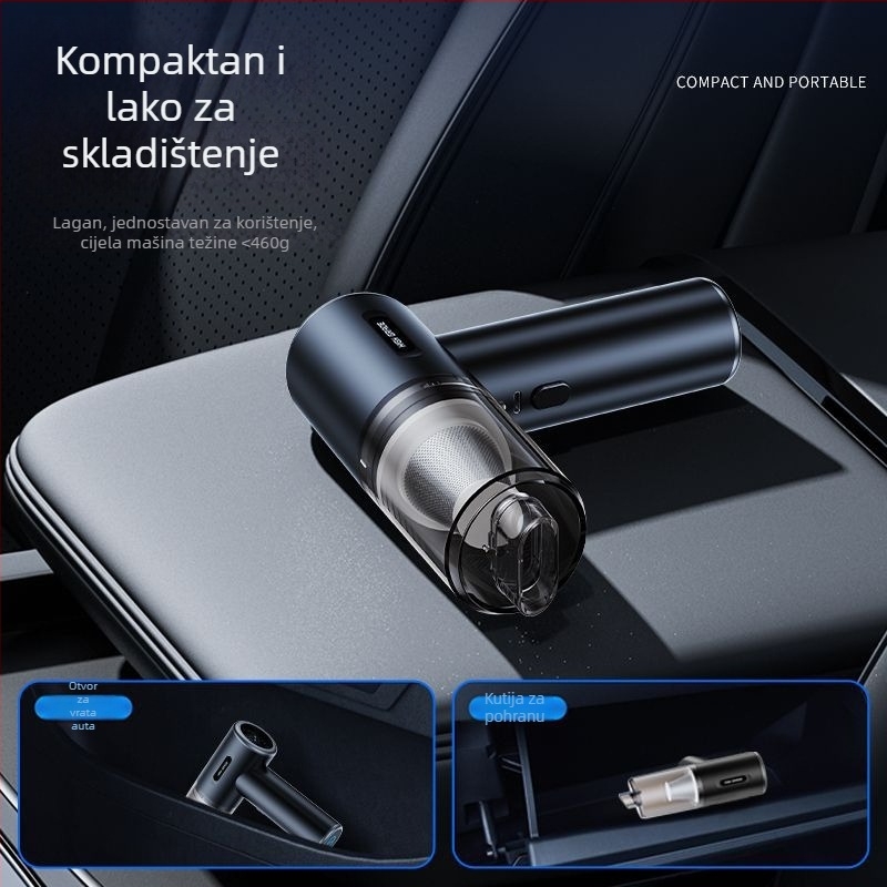 4-u-1 prijenosni ručni usisavač za automobil, 80W, usisna snaga 16000, punjiv