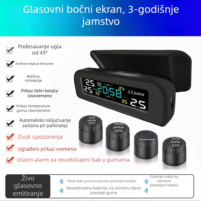 TPMS senzor za praćenje tlaka u gumama, model Ty22, prenosiv