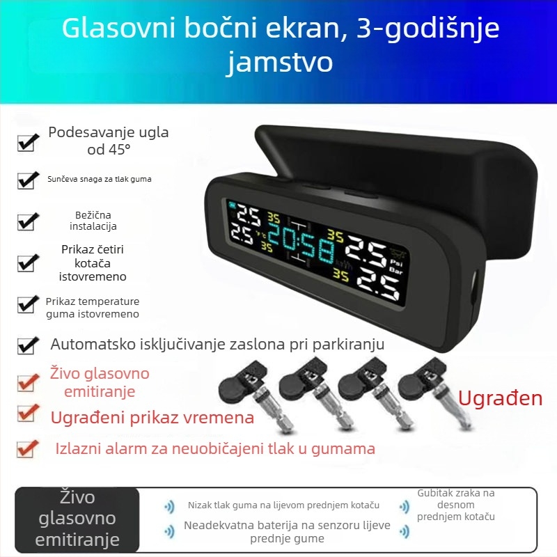 TPMS senzor za praćenje tlaka u gumama, model Ty22, prenosiv