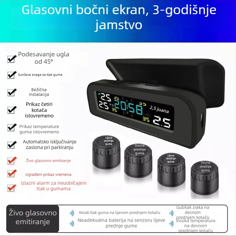 TPMS senzor za praćenje tlaka u gumama, model Ty22, prenosiv