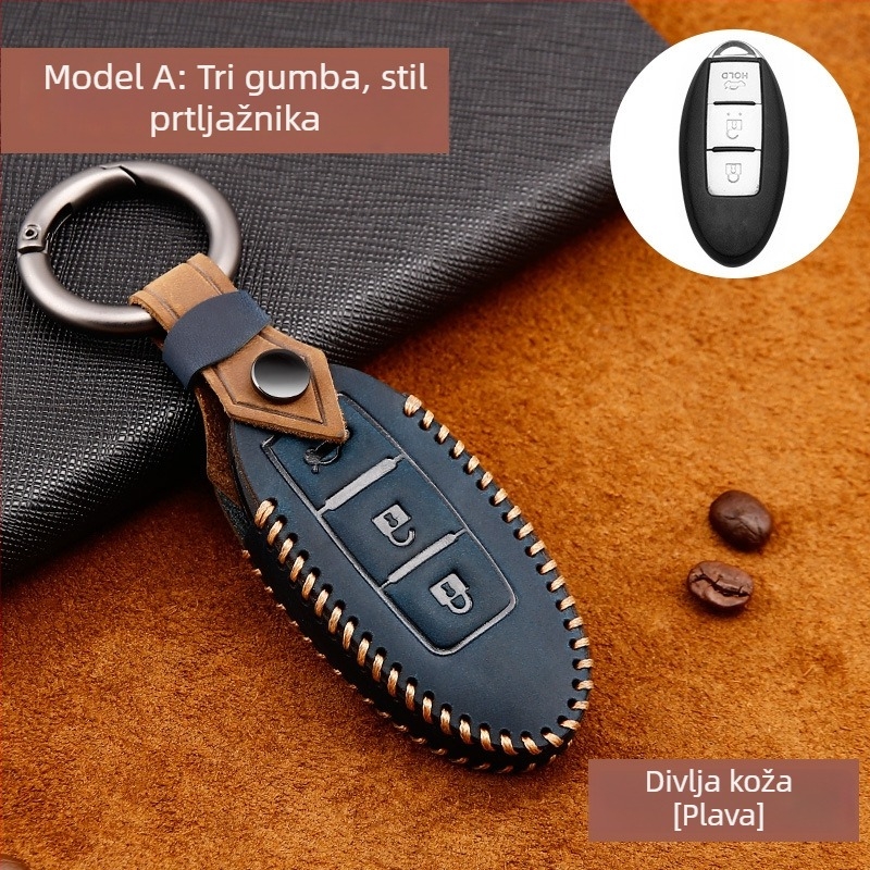 Kožna zaštitna kućica za ključ Nissan X-Trail, Sylphy, Teana, Blue Bird, Qashqai, Tiida | Youruitu