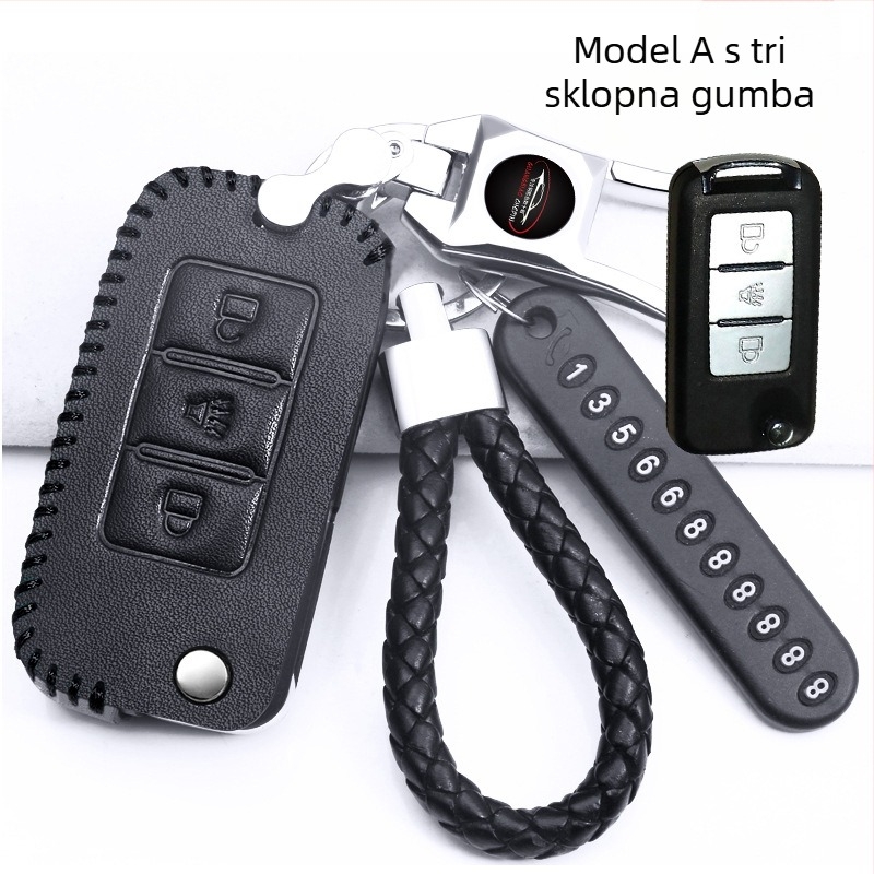 Futrola za ključeve autom Yellow Sea za modele N3/N7/N2S/N2/N1 — koža krava, nacionalnog stila vjetra, bez prilagodbe