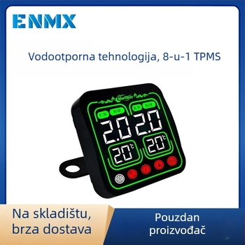 Osam u jednom TPMS za motocikle — vanjski senzor tlaka, digitalni prikaz, visoka preciznost mjerenja tlaka, kompatibilan sa 12V, model Yl-m6363, praćenje temperature vode i zraka