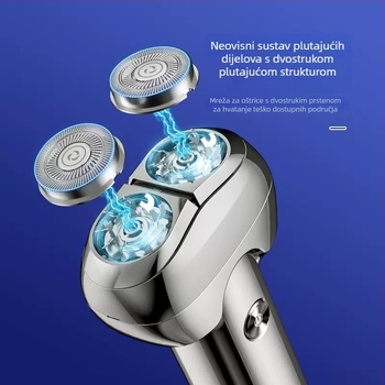 Mini električni brijač za muškarce s digitalnim zaslonom, prijenosni za putovanja i montiranje u automobil