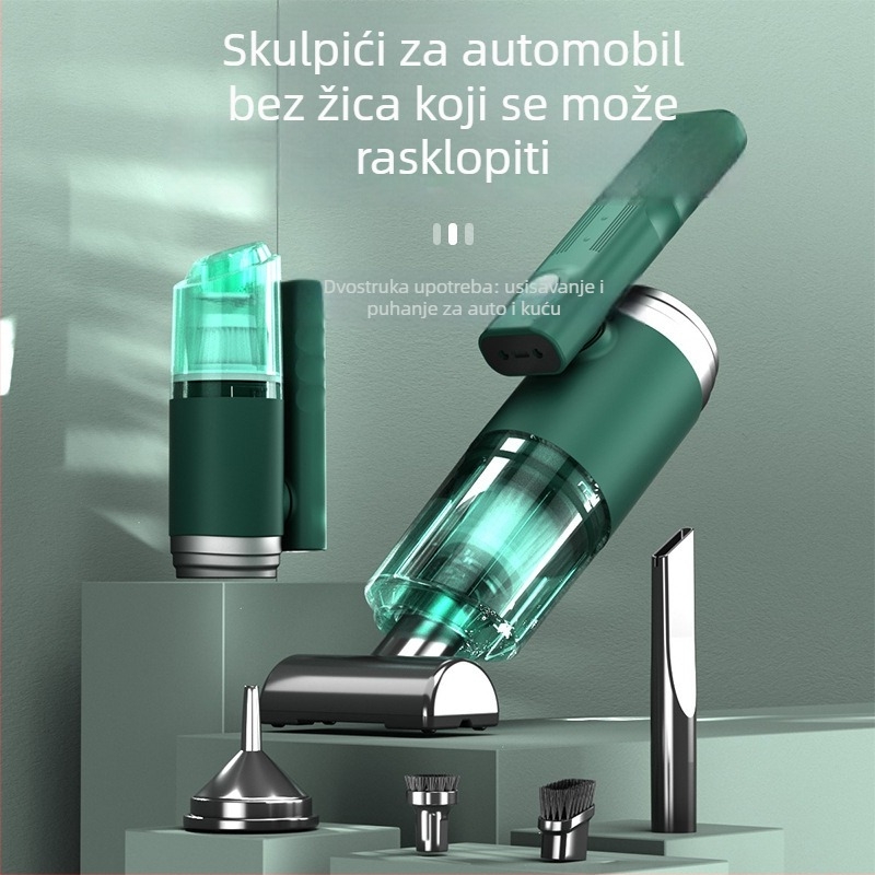 Automobilski usisavač, 120 W, 7,4 V, 9000 Pa, bežični, punjivi