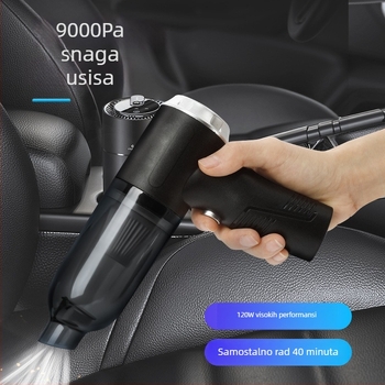 Prijenosni bežični usisavač za automobil i dom, 3-u-1, punjiv, 120W, 5500Pa, trajanje 30 min