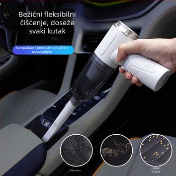 Prijenosni bežični usisavač za automobil i dom, 3-u-1, punjiv, 120W, 5500Pa, trajanje 30 min