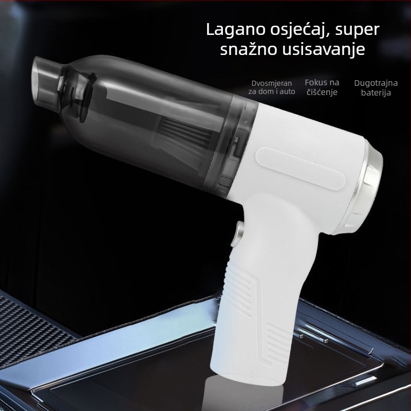 Prijenosni bežični usisavač za automobil i dom, 3-u-1, punjiv, 120W, 5500Pa, trajanje 30 min