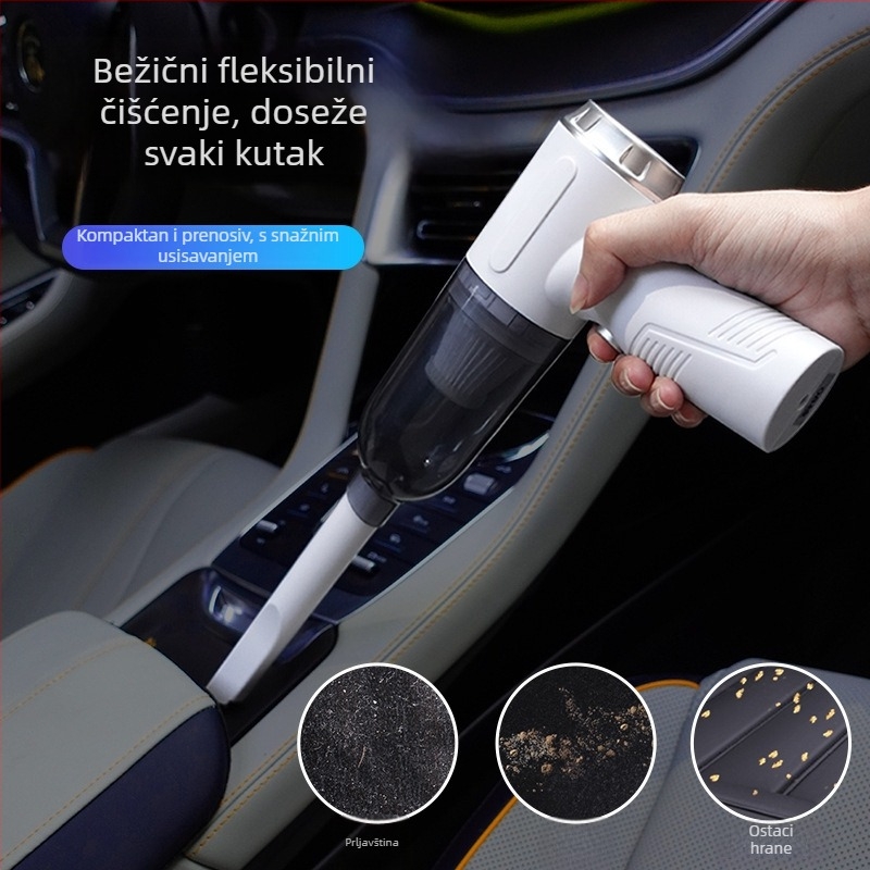 Prijenosni bežični usisavač za automobil i dom, 3-u-1, punjiv, 120W, 5500Pa, trajanje 30 min