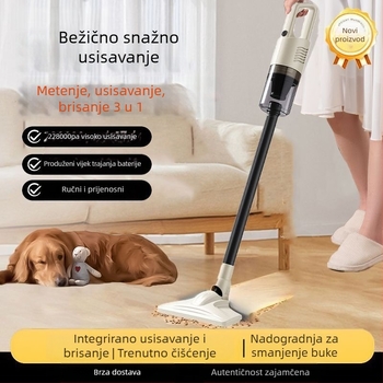 Bežični ručni usisavač za kućnu i automobilsku upotrebu, uklanjanje grinja i dlaka kućnih ljubimaca, snažno usisavanje 20 000 Pa, 300 W, sterilizacija, mokro-sušno čišćenje