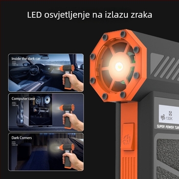 Ručni bežični mlaz prašine s bežičnim punjenjem, 184W, usisavanje 20000Pa, 220V, napuhivanje, rasvjeta, čišćenje prašine