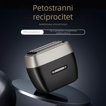Električni brijač za muškarce, s 5 oštrica, USB brzo punjenje, vodootporan i periv pod tekućom vodom, bez četkasti motor, ugrađena 1600 mAh baterija