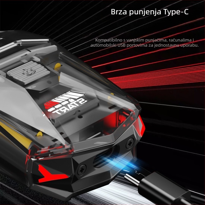 Električni brijač s rotirajućom dvostrukom glavom, kompaktan i punjiv, potpuno periv, suho brijanje, duga autonomija baterije.
