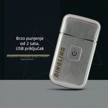 Električni brijač za bradu s plutajućom glavom i 1 oštricom; brushless motor; USB punjenje 5V, 3W; ugrađena baterija 500–800 mAh; IPX4; trajanje 45–60 min