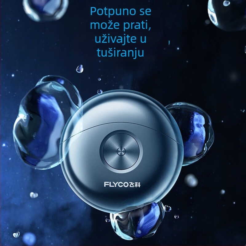 Flyco FS891 Električni muški brijač s rotirajućom glavom i dvije oštrice, pranje cijelog tijela, bezčetkasti motor, punjivi model, trajanje baterije preko 60 minuta