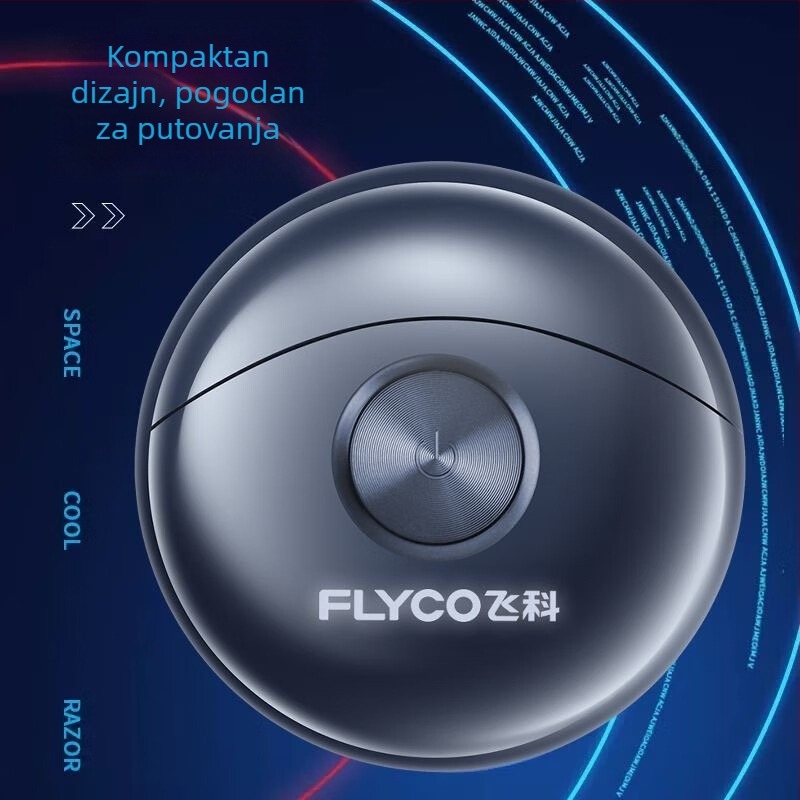Flyco FS891 Električni muški brijač s rotirajućom glavom i dvije oštrice, pranje cijelog tijela, bezčetkasti motor, punjivi model, trajanje baterije preko 60 minuta