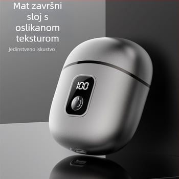 Aluminijski električni brijač, potpuno periv, prijenosan i snažan, za muškarce, s mini digitalnim zaslonom, kompaktni dizajn