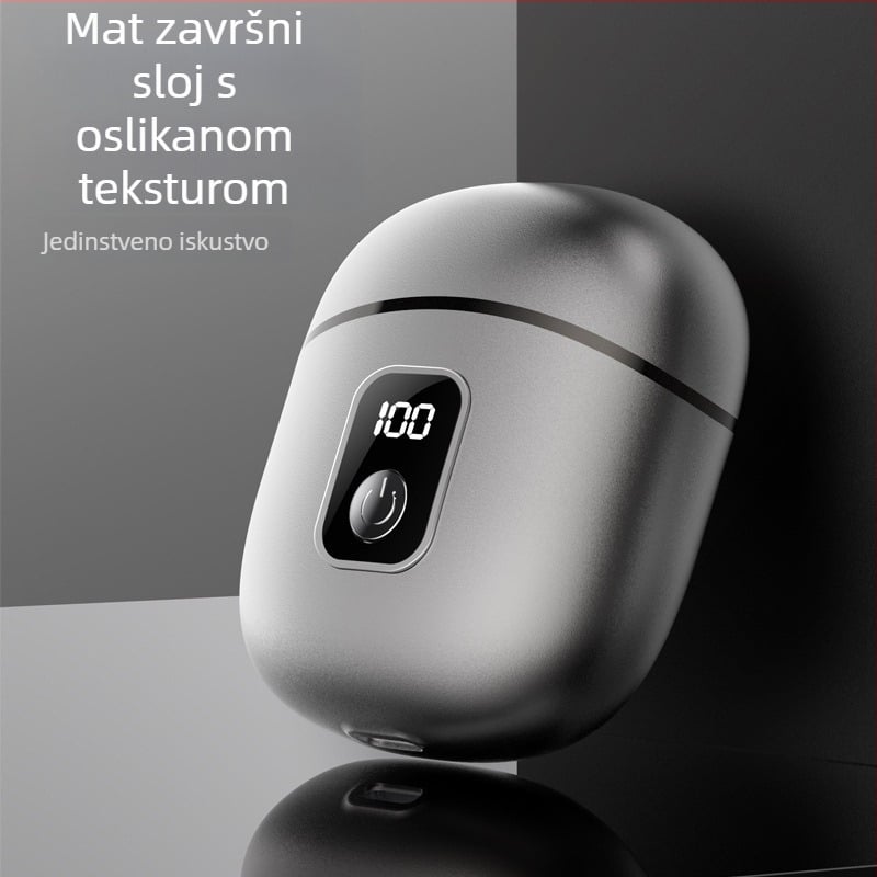 Aluminijski električni brijač, potpuno periv, prijenosan i snažan, za muškarce, s mini digitalnim zaslonom, kompaktni dizajn