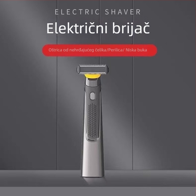 Električni brijač za bradu s LED zaslonom, bezčetkasti motor, ugrađena baterija, autonomija 30–45 minuta, uklonjiva i periva glava za podšišavanje