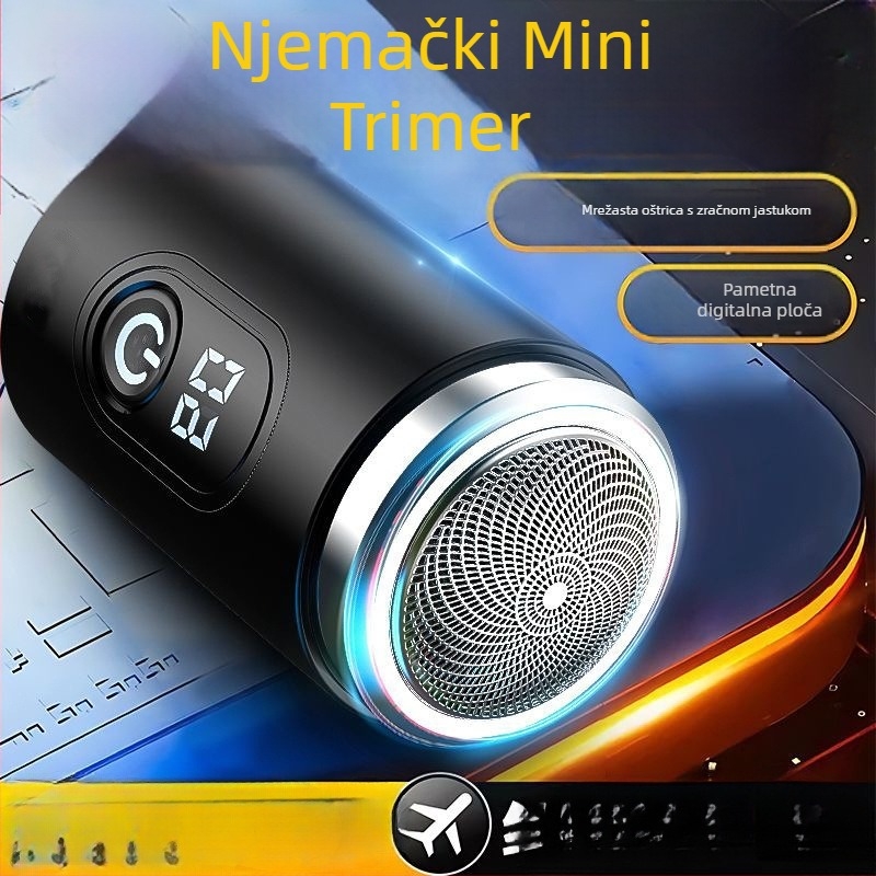 Muški prijenosni električni brijač — kompaktni za putovanja, pogodan za automobil, dvostruka funkcija brijanja i uklanjanja dlačica, 1 komad u kutiji