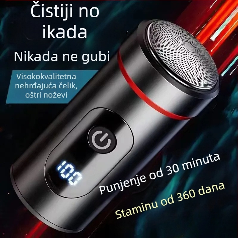 Muški prijenosni električni brijač — kompaktni za putovanja, pogodan za automobil, dvostruka funkcija brijanja i uklanjanja dlačica, 1 komad u kutiji