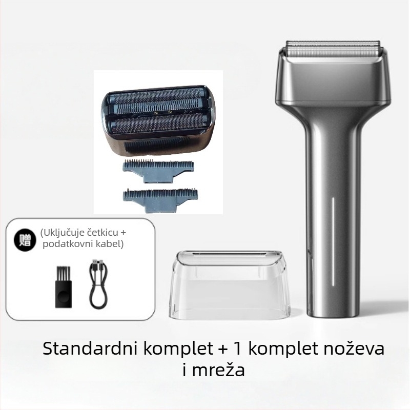 Sulang električna britva — 3-glava recipročna oštrica, plutajuća glava, ugrađena baterija 300–500 mAh, trajanje rada 40–60 minuta, punjiva